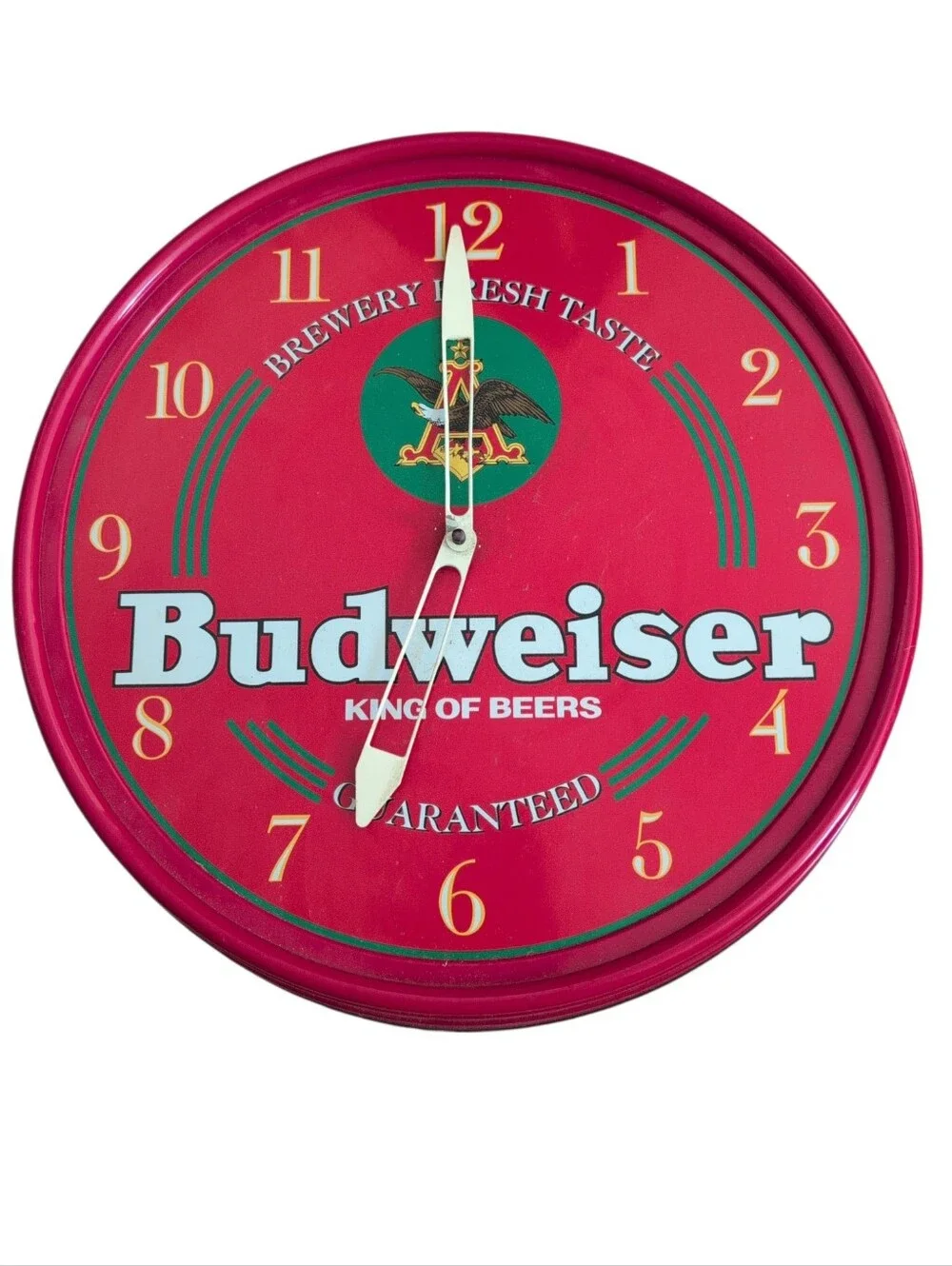 Vintage 1980s Budweiser Advertising Clock. TESTED WORKING